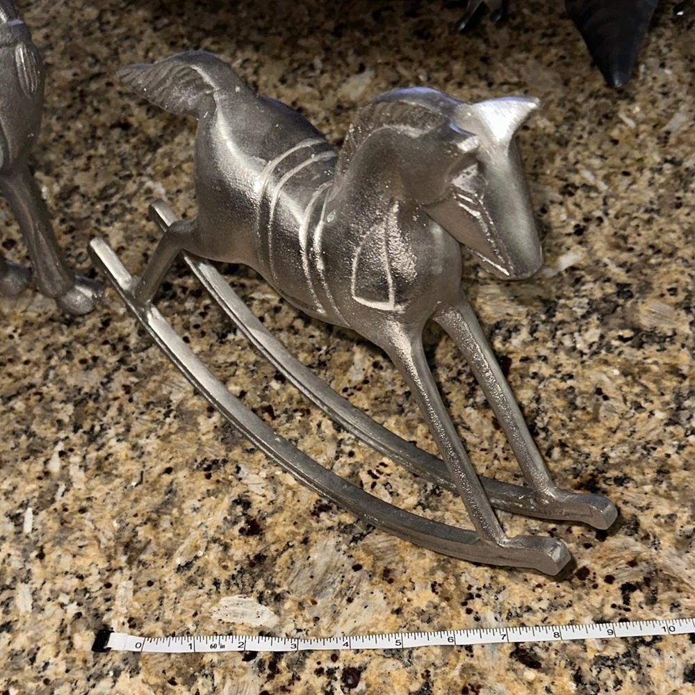 Silver Pewter Rocking Horse Decor - Picture 2 of 3